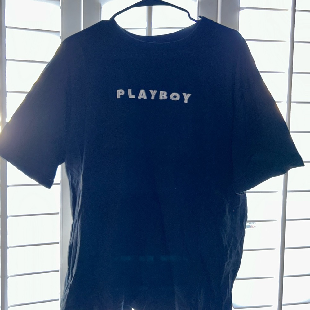 black playboy tshirt